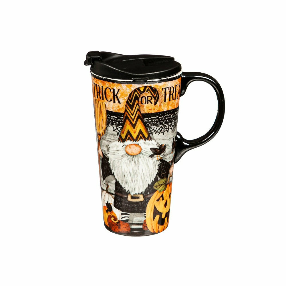 Haunted House 17 OZ Ceramic Cup and Puzzle Gift Set, Trick Or Treat Gn | Plow & Hearth