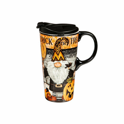 Haunted House 17 OZ Ceramic Cup and Puzzle Gift Set, Trick Or Treat Gn | Plow & Hearth