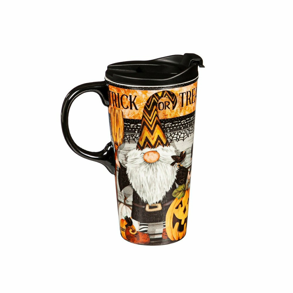 Haunted House 17 OZ Ceramic Cup and Puzzle Gift Set, Trick Or Treat Gn | Plow & Hearth