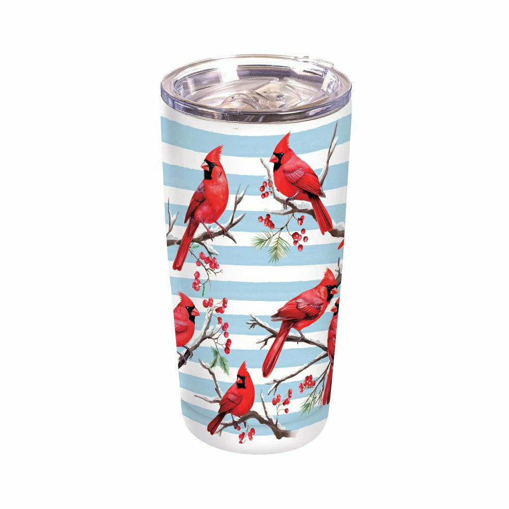 Snowbirds Tumbler Stainless-Steel, Winter Cardinals, 20oz, Gift Box | Plow & Hearth