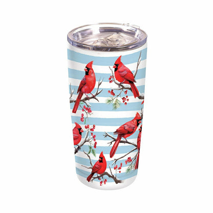 Snowbirds Tumbler Stainless-Steel, Winter Cardinals, 20oz, Gift Box | Plow & Hearth