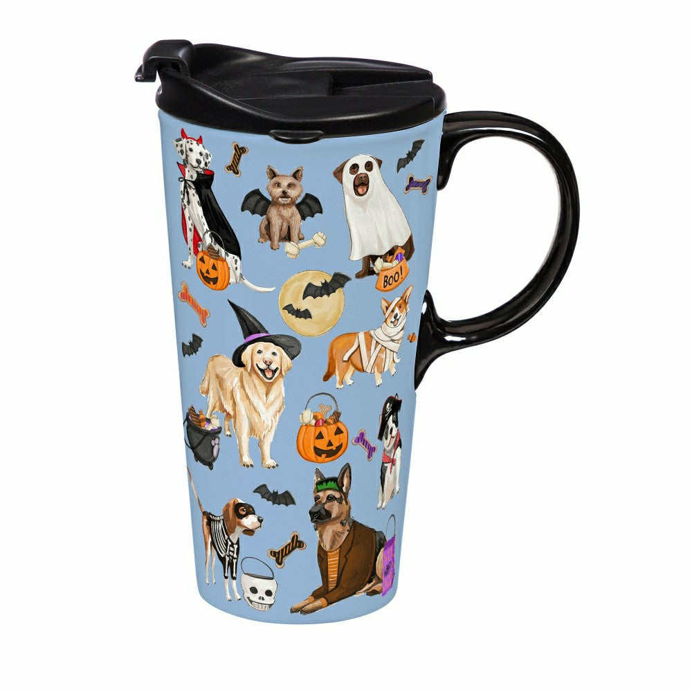 Haunted House Dogs In Costumes Ceramic Perfect Cup, 17oz, Gift Box | Plow & Hearth