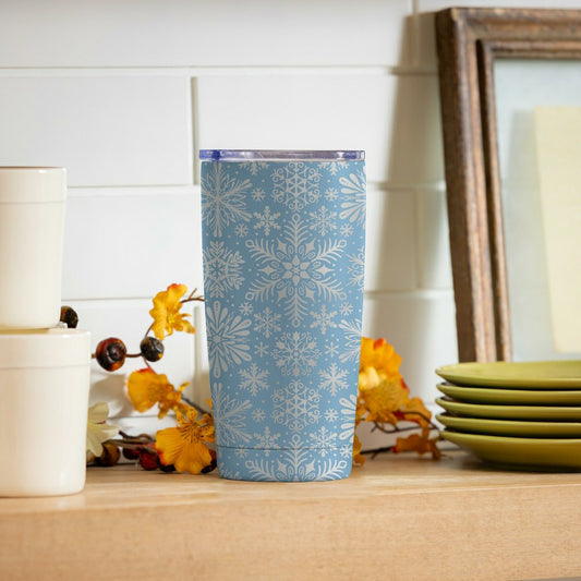Season To Sparkle Tumbler Stainless-Steel, Snowflakes, 20oz, Gift Box | Plow & Hearth