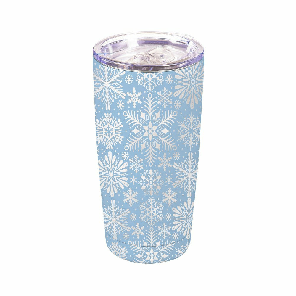 Season To Sparkle Tumbler Stainless-Steel, Snowflakes, 20oz, Gift Box | Plow & Hearth