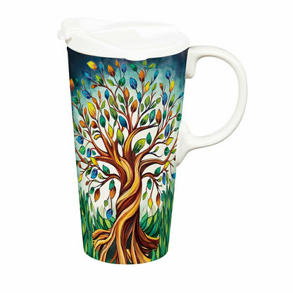 Harvest Blossom Tree Of Life Ceramic Perfect Cup, 17oz, Gift Box | Plow & Hearth
