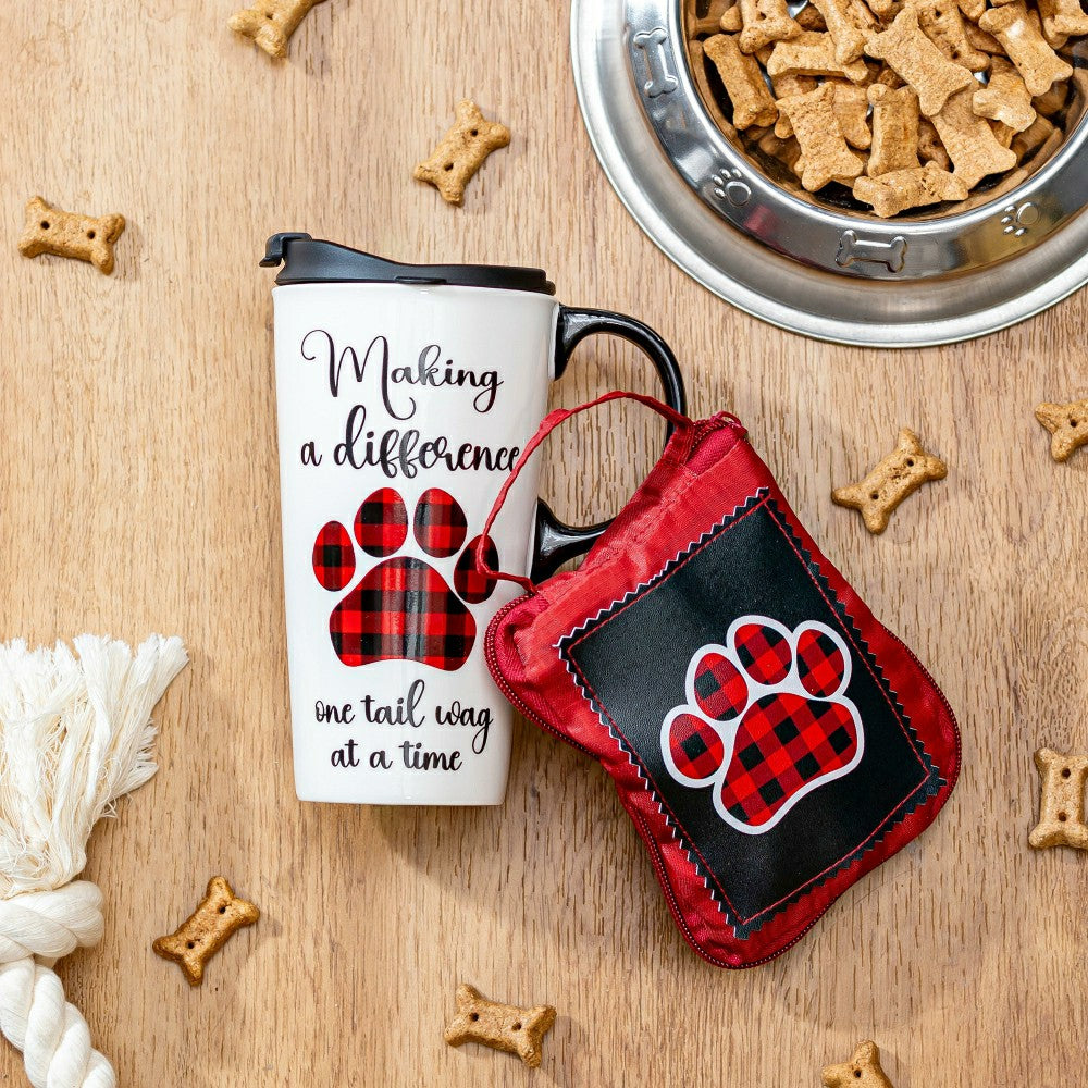 Making a Difference Ceramic Perfect Cup and Compact Tote Giftset, 17oz | Plow & Hearth