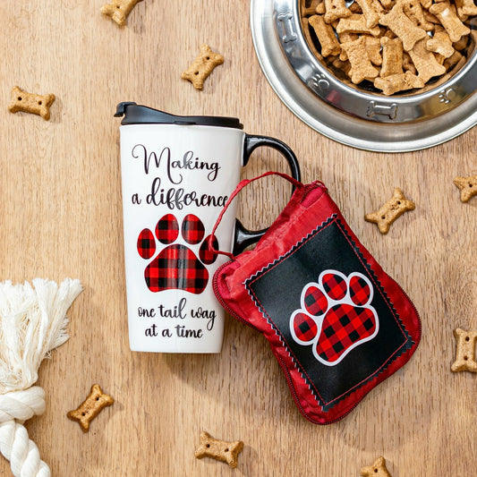 Making a Difference Ceramic Perfect Cup and Compact Tote Giftset, 17oz | Plow & Hearth
