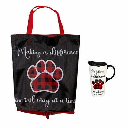 Making a Difference Ceramic Perfect Cup and Compact Tote Giftset, 17oz | Plow & Hearth