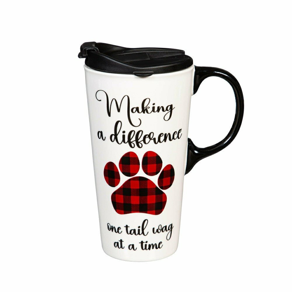 Making a Difference Ceramic Perfect Cup and Compact Tote Giftset, 17oz | Plow & Hearth