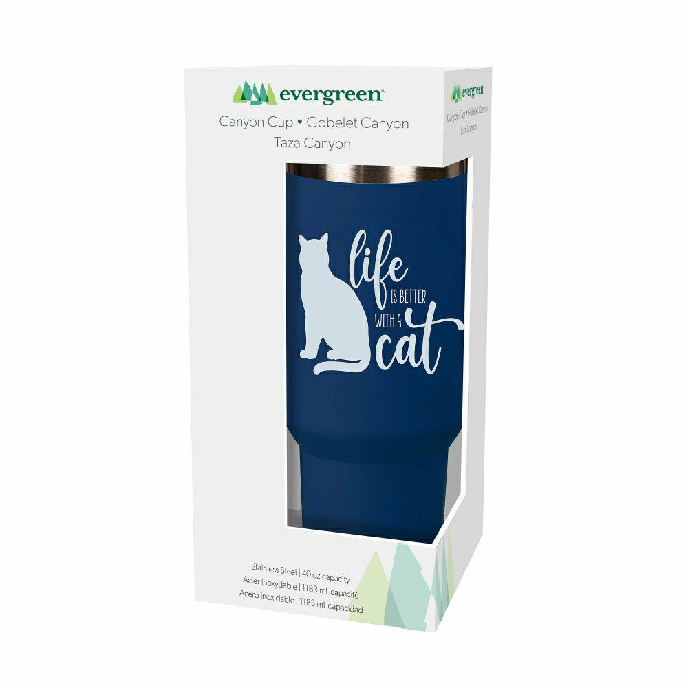 Pet Tumbler Stainless-Steel Canyon Cup w/ Straw, Life Is Better With A | Plow & Hearth
