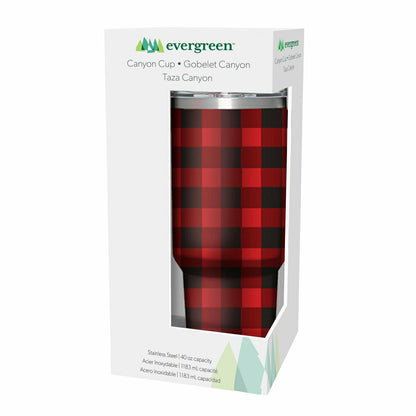 Twas The Night Tumbler Stainless-Steel Canyon Cup w/ Straw, Red Buffal | Plow & Hearth