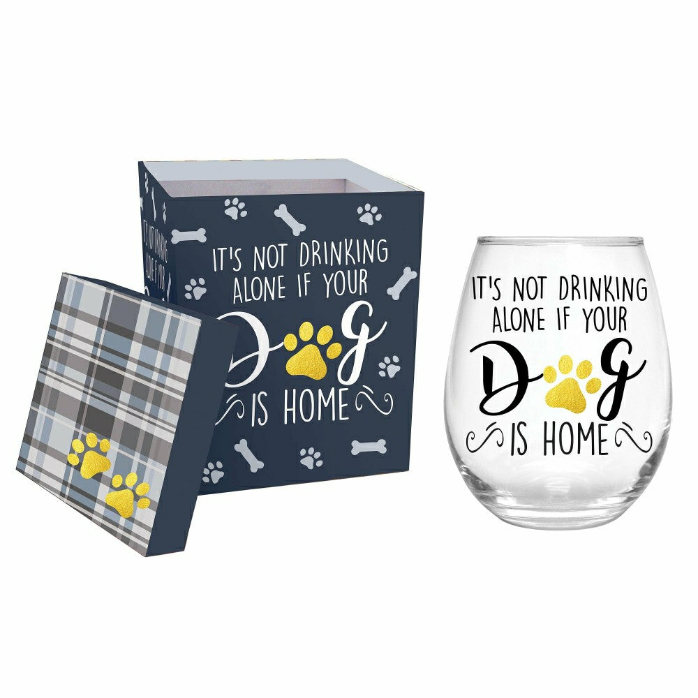 Pet Central Wine Glass Stemless Glass, It's Not Drinking Alone if Your | Plow & Hearth