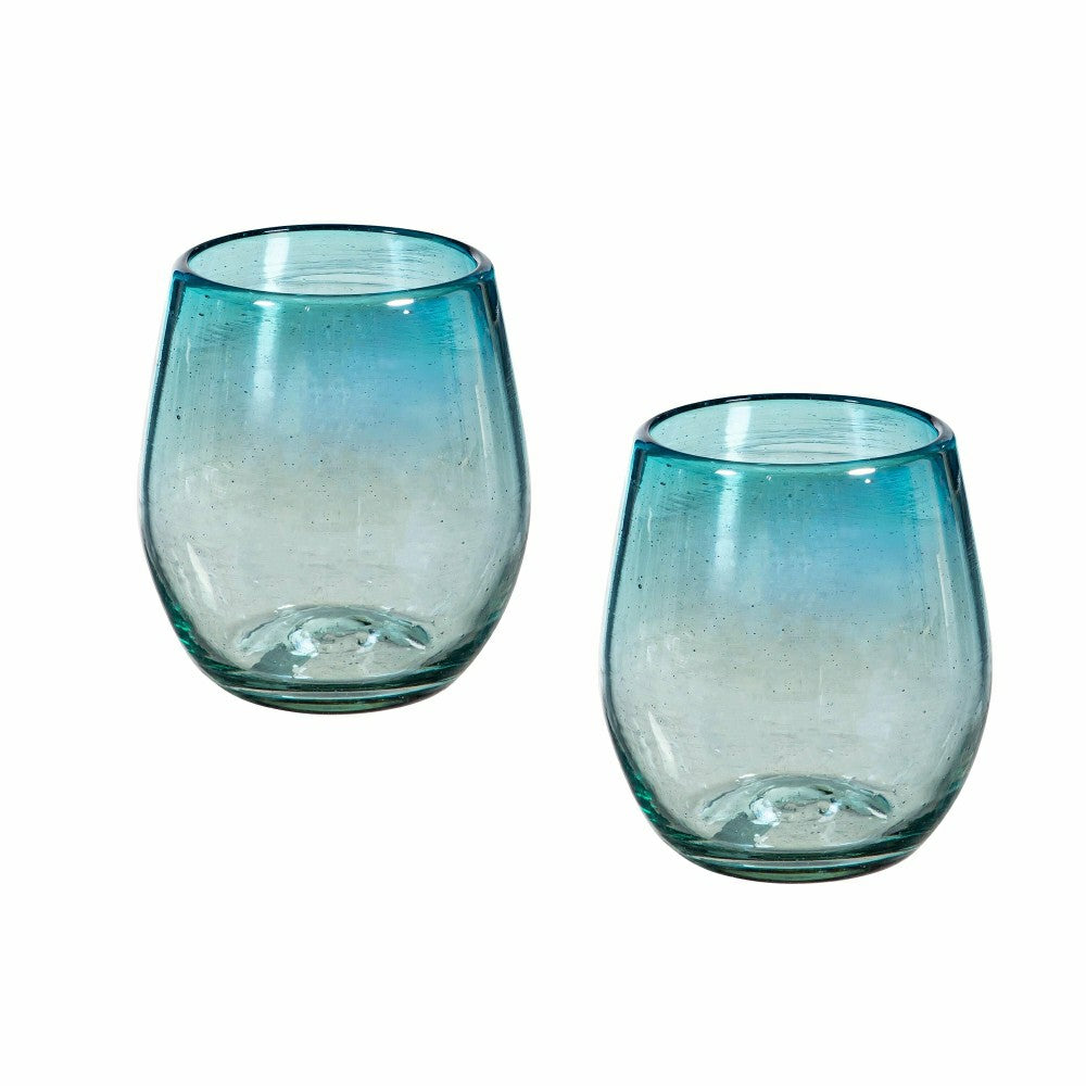 Bambeco Aqua Luster Stemless Glass, 14oz | Plow & Hearth