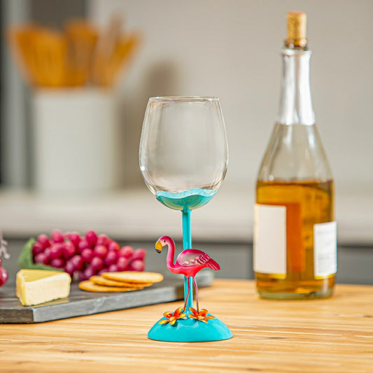 Flamingo Coastal Wine Glass, 17oz, Gift Box | Plow & Hearth