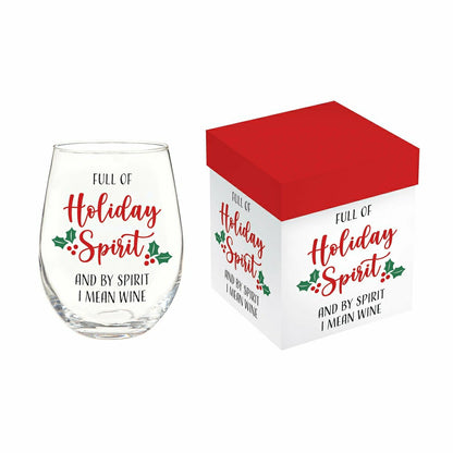 Christmas Vacation Wine Glass Stemless Glass, Holiday Spirit, 17oz, Gi | Plow & Hearth
