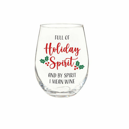 Christmas Vacation Wine Glass Stemless Glass, Holiday Spirit, 17oz, Gi | Plow & Hearth