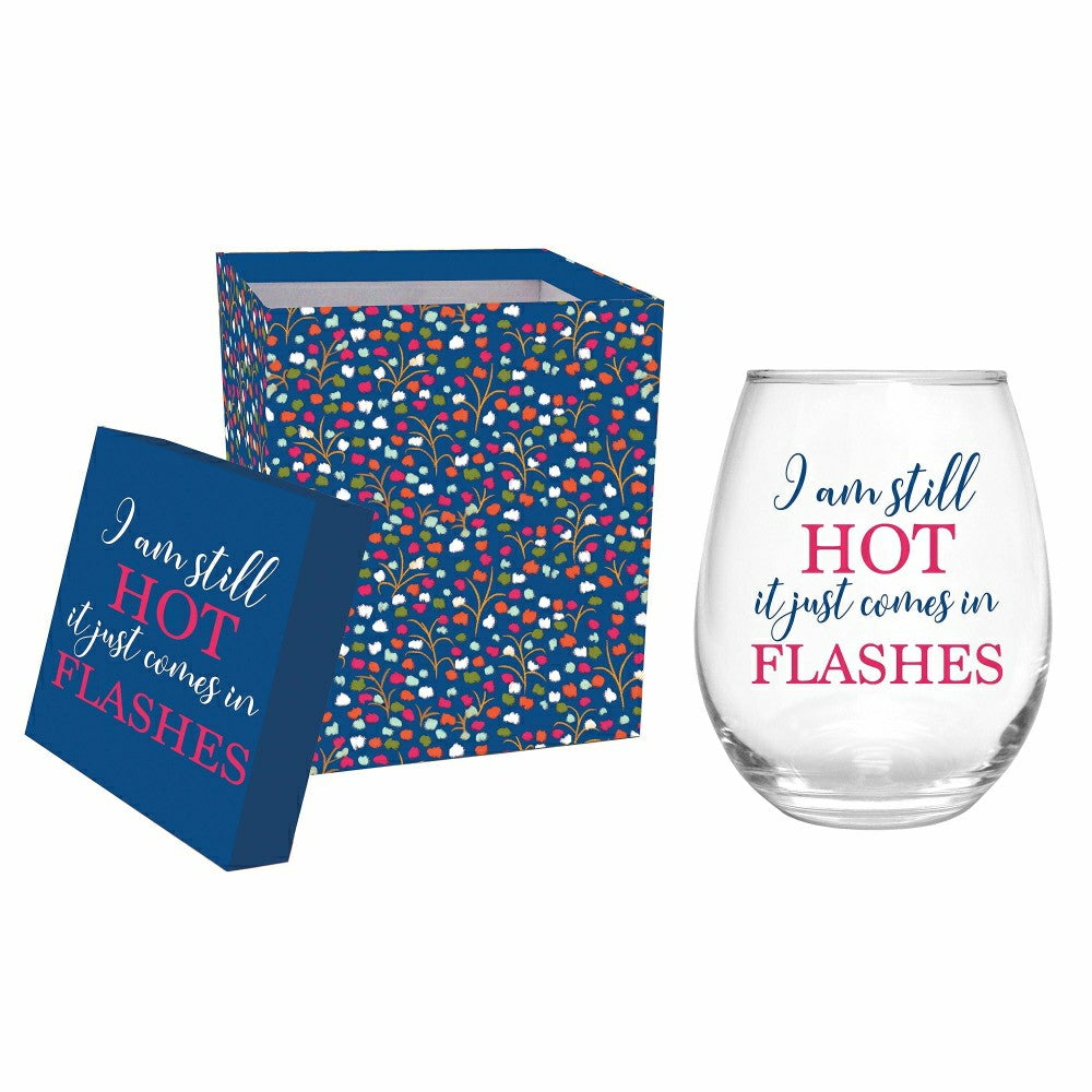 Just for Laughs Wine Glass Stemless Glass, I Am Still Hot, 17oz, Gift  | Plow & Hearth