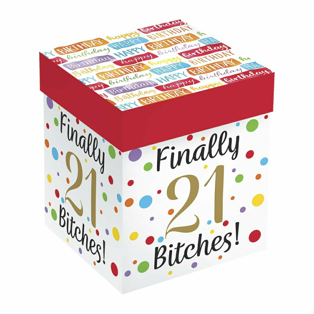 Finally 21 Bitches Stemless Glass, 17oz, Gift Box | Plow & Hearth