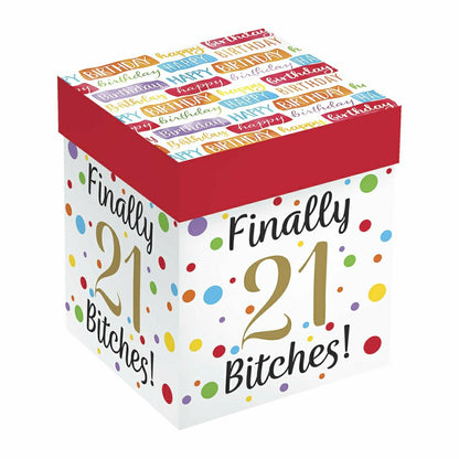 Finally 21 Bitches Stemless Glass, 17oz, Gift Box | Plow & Hearth