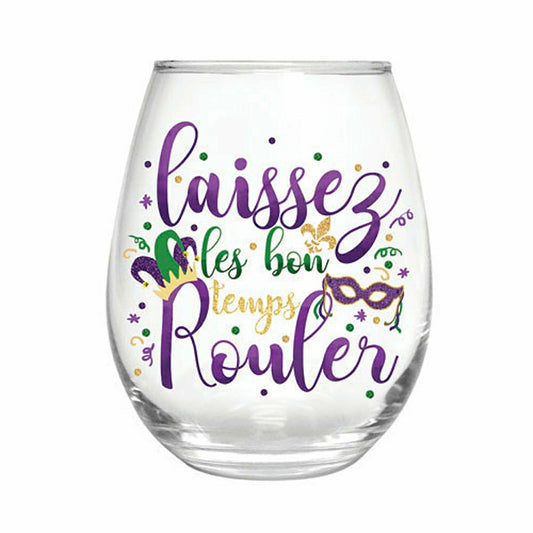 17 OZ Stemless Glass w/Box, Laissez les bon temps Rouler | Plow & Hearth