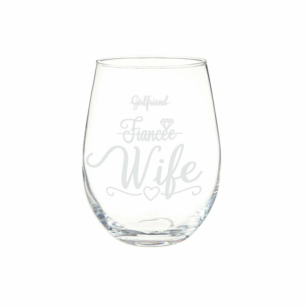 Wedding Stemless Glass and Beer Pint Giftset, 17oz and 16oz, Gift Box | Plow & Hearth