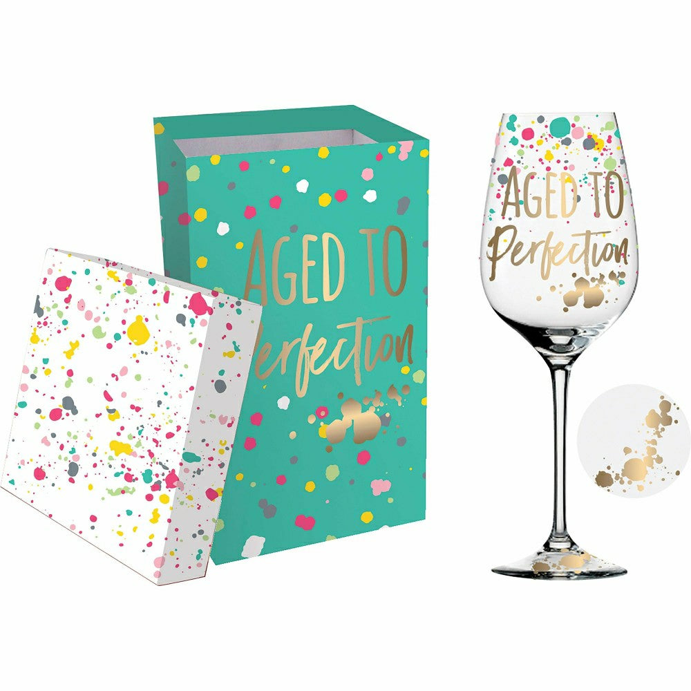 Wine Glass w/Box, 12 OZ., Aged to Perfection | Plow & Hearth