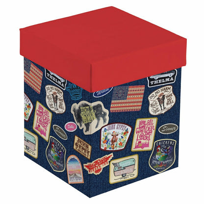 Americana BOHO by JG, Stemless Wine Glass (17oz with gift box) | Plow & Hearth