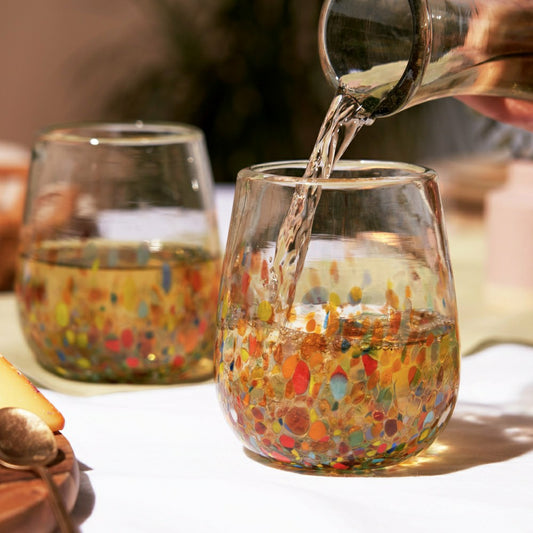 Segunda Vida Artistico Stemless Wine Glasses | Plow & Hearth