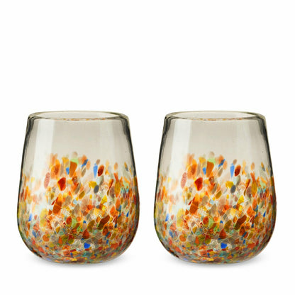 Segunda Vida Artistico Stemless Wine Glasses | Plow & Hearth