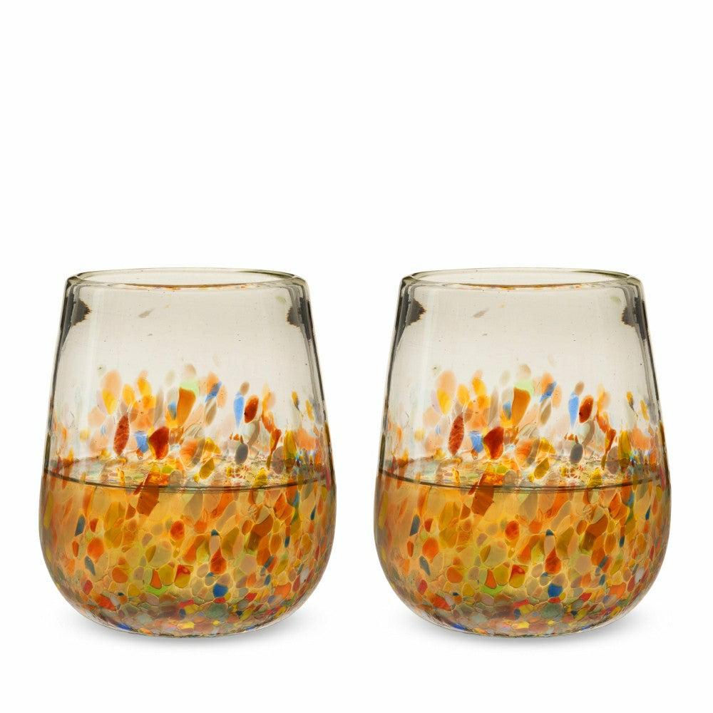 Segunda Vida Artistico Stemless Wine Glasses | Plow & Hearth