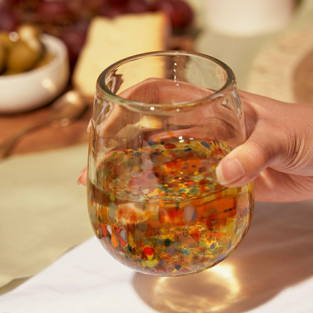 Segunda Vida Artistico Stemless Wine Glasses | Plow & Hearth