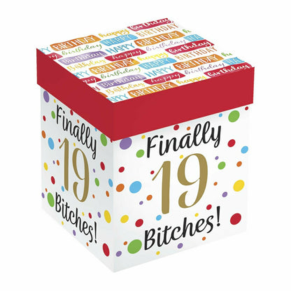 Finally 19 Bitches Stemless Glass, 17oz, Gift Box | Plow & Hearth