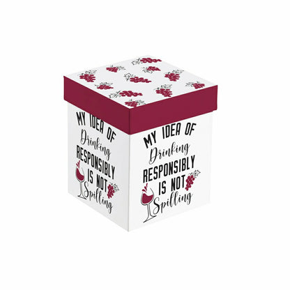 Just for Laughs Wine Glass Stemless, "My Idea of Drinking", 17oz, Gift | Plow & Hearth