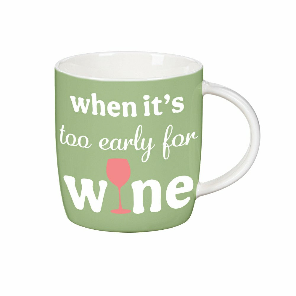 Just for Laughs Drinkware Gift Set Ceramic Cup and Stemless Glass, Whe | Plow & Hearth
