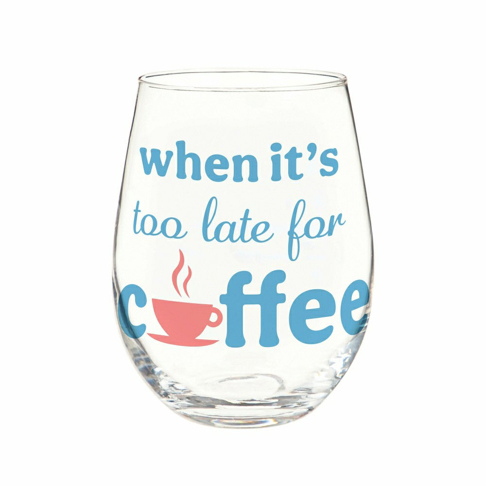 Just for Laughs Drinkware Gift Set Ceramic Cup and Stemless Glass, Whe | Plow & Hearth