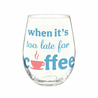 Just for Laughs Drinkware Gift Set Ceramic Cup and Stemless Glass, Whe | Plow & Hearth
