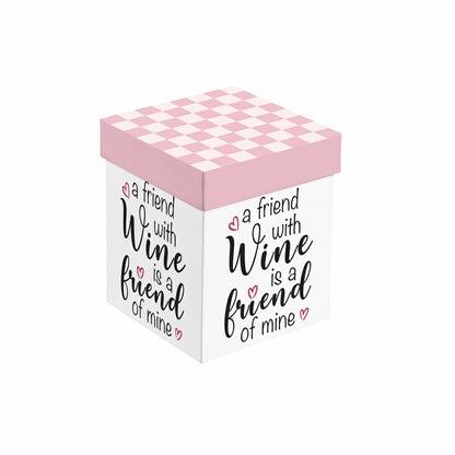 Just for Laughs Wine Glass Stemless, "A Friend with Wine is a Friend o | Plow & Hearth