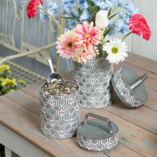 Embossed Honeycomb Storage Containers, Set of 2 | Plow & Hearth