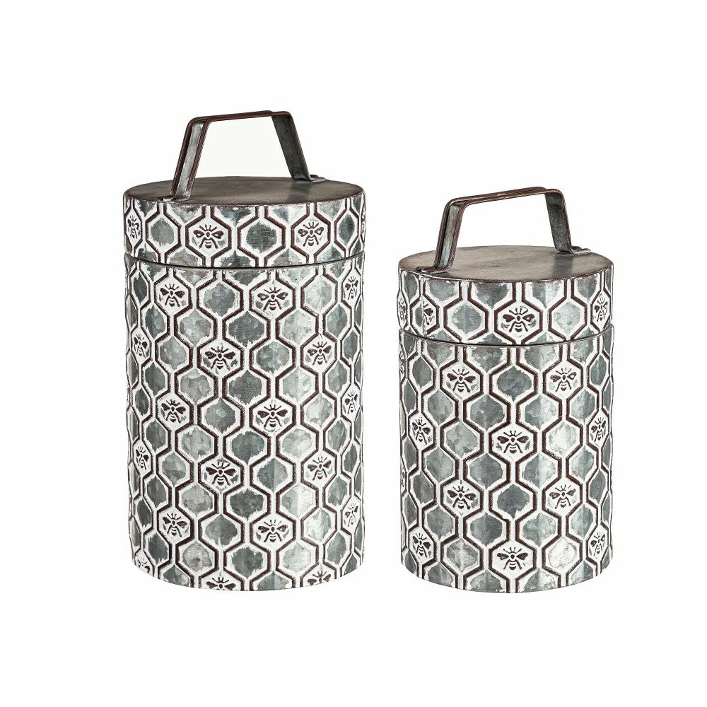 Embossed Honeycomb Storage Containers, Set of 2 | Plow & Hearth