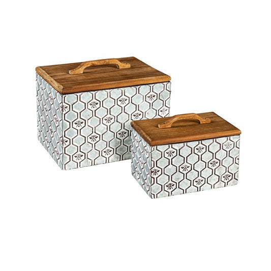 Embossed Honeycomb Storage Boxes, Set of 2 | Plow & Hearth
