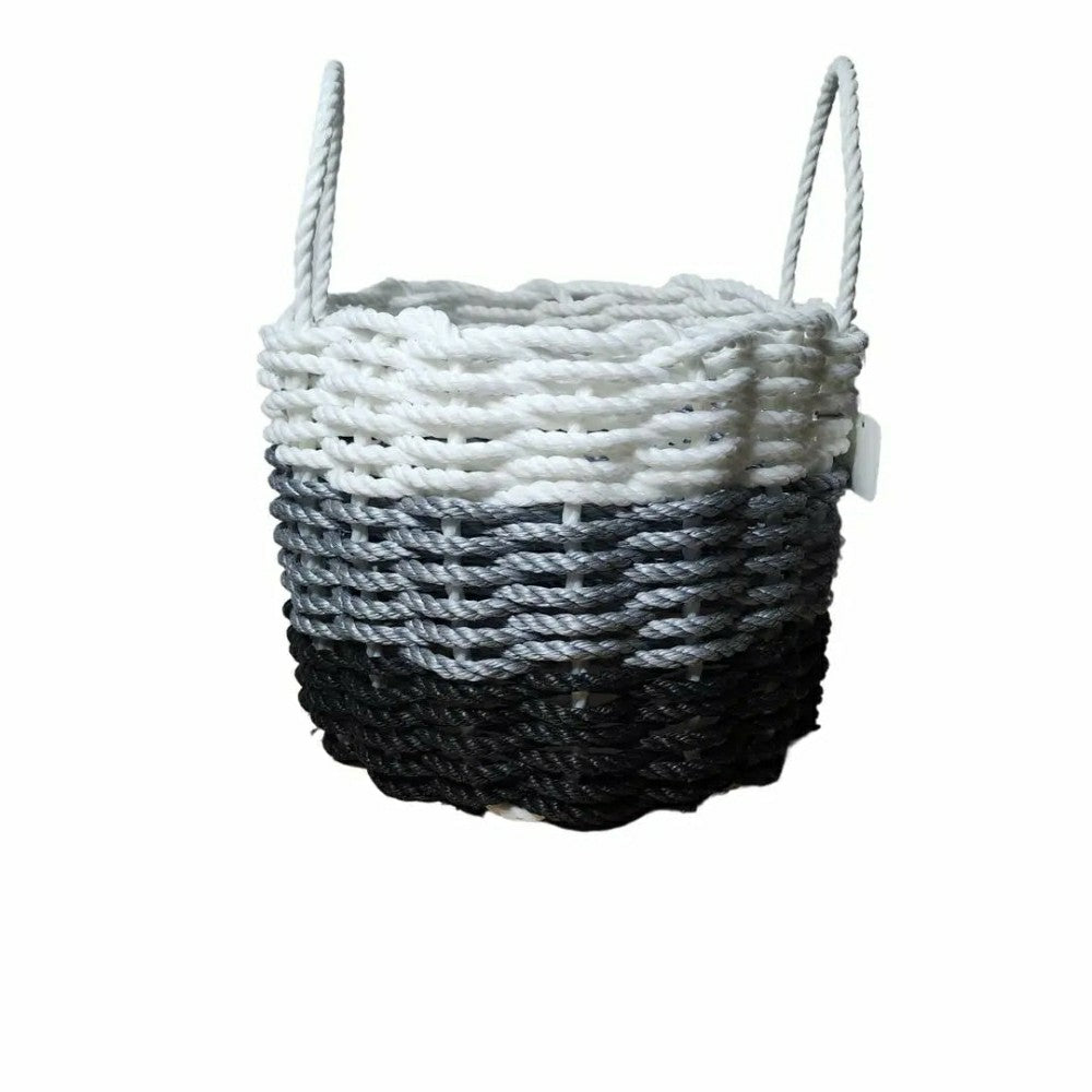 Lobster Rope Storage Basket, Black Gray White Ombre | Plow & Hearth