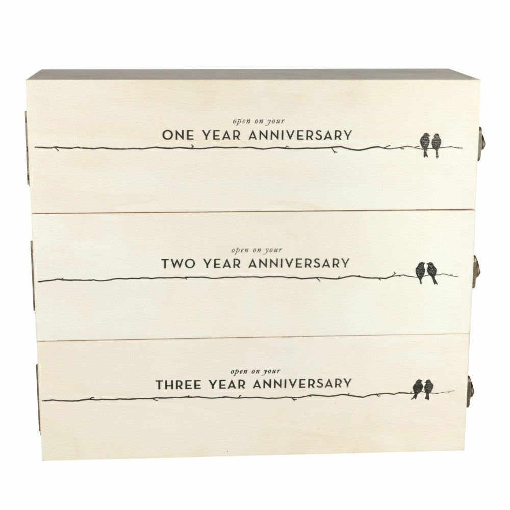 Newlyweds Anniversary Wooden Wine Box | Plow & Hearth