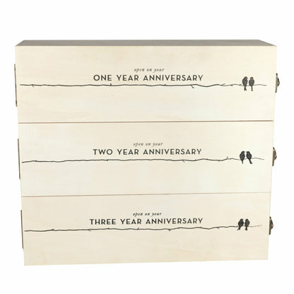 Newlyweds Anniversary Wooden Wine Box | Plow & Hearth