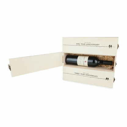 Newlyweds Anniversary Wooden Wine Box | Plow & Hearth