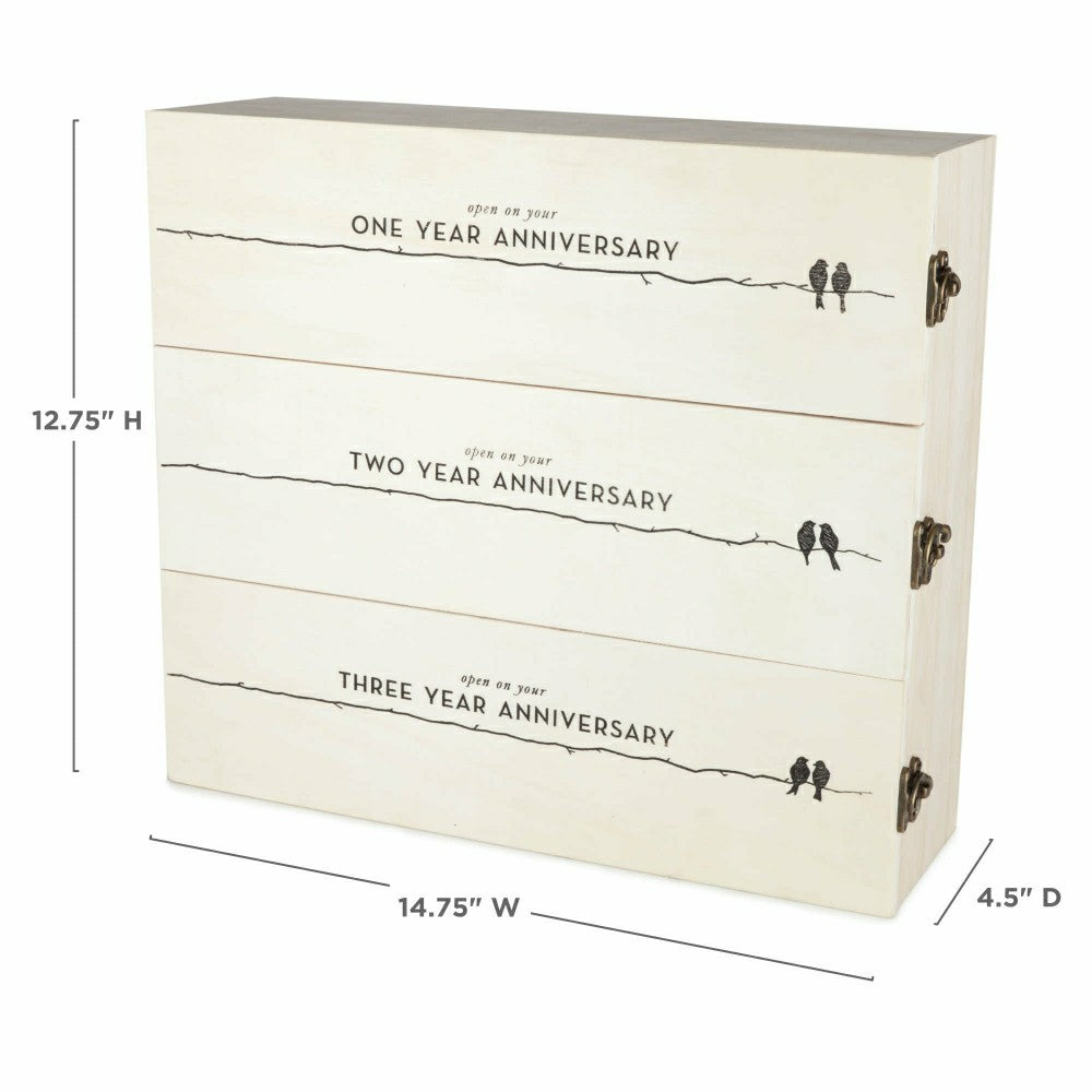 Newlyweds Anniversary Wooden Wine Box | Plow & Hearth