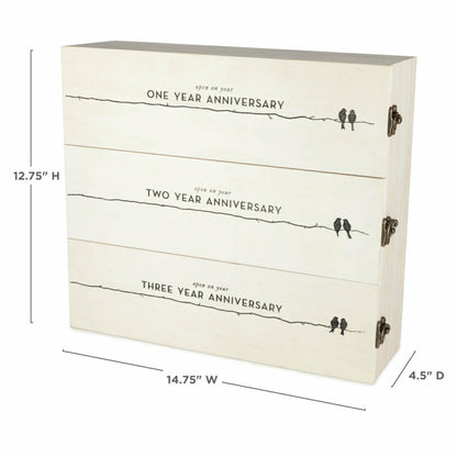 Newlyweds Anniversary Wooden Wine Box | Plow & Hearth