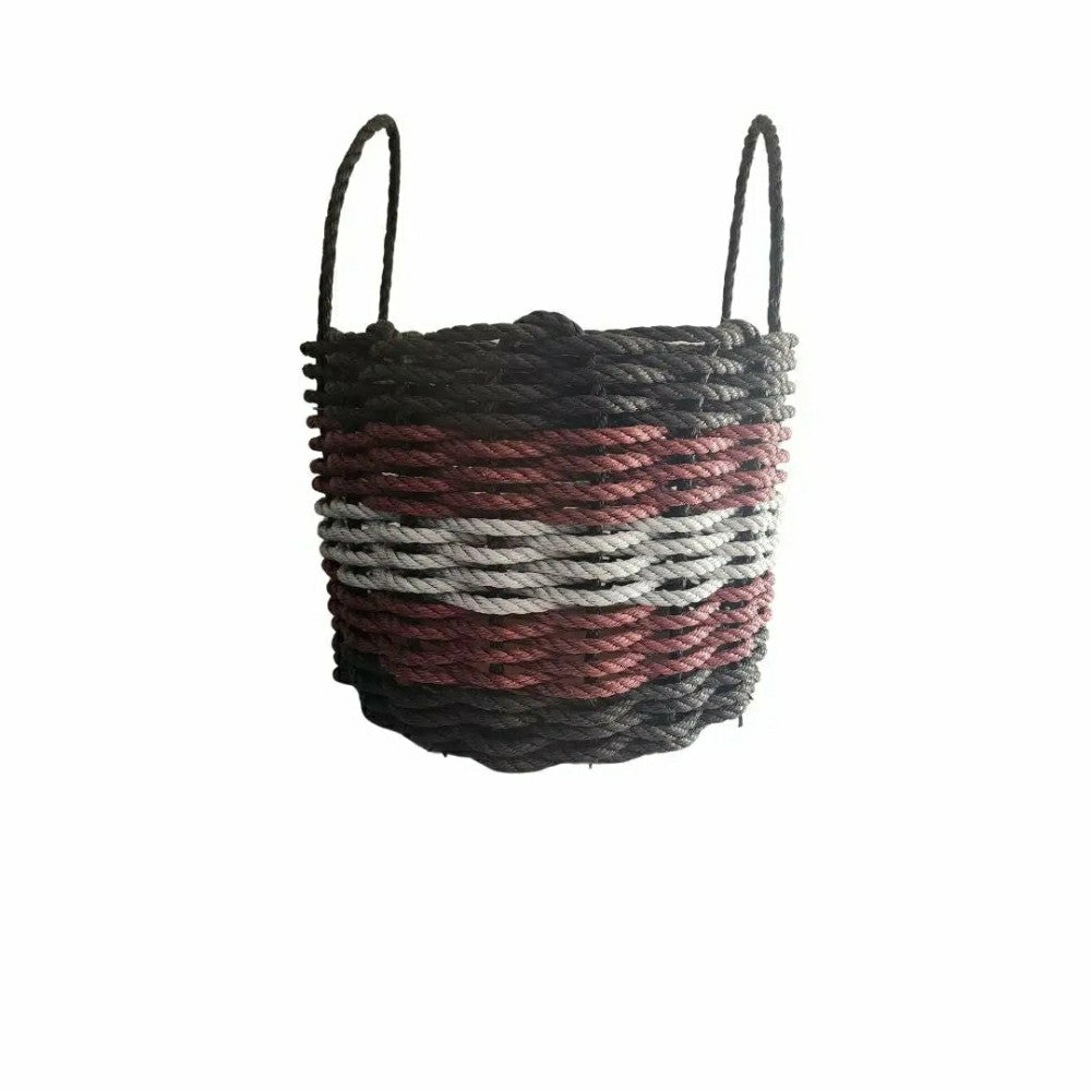 Five Stripe Rope Storage Basket Black, Burgundy, Gray | Plow & Hearth
