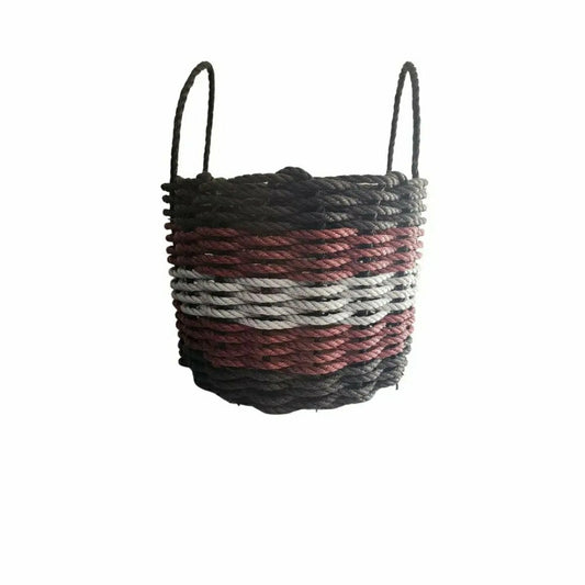 Five Stripe Rope Storage Basket Black, Burgundy, Gray | Plow & Hearth