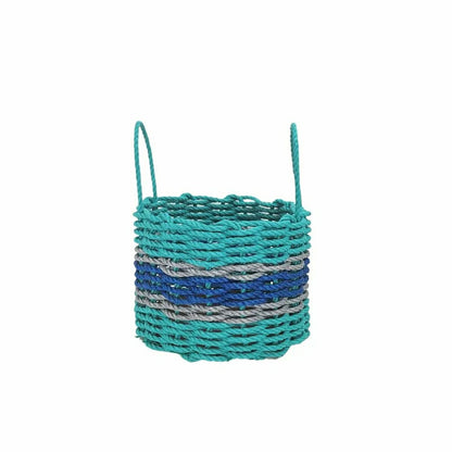 Authentic Maine Lobster Rope Storage Basket Teal and Blue with Light G | Plow & Hearth