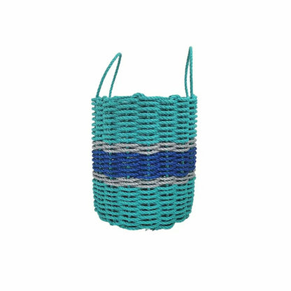 Authentic Maine Lobster Rope Storage Basket Teal and Blue with Light G | Plow & Hearth